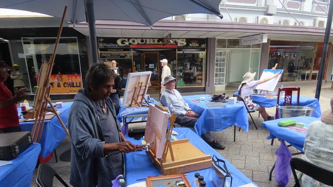 Jammuna Bond attending the finger painting workshop. Picture: Alison Foletta