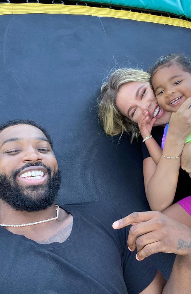 Tristan Thompson and Khloe Kardashian with their daughter, True. Picture: Instagram