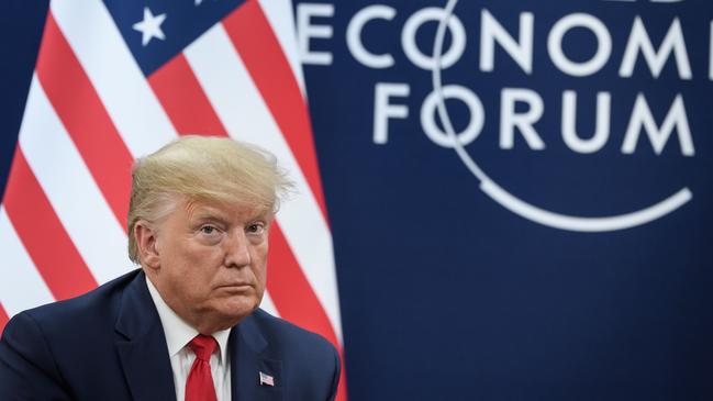 US President Donald Trump was at Davos in 2020. Picture: AFP