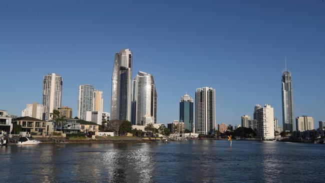 The Surfers skyline from Evandale Park. Picture: Richard Gosling