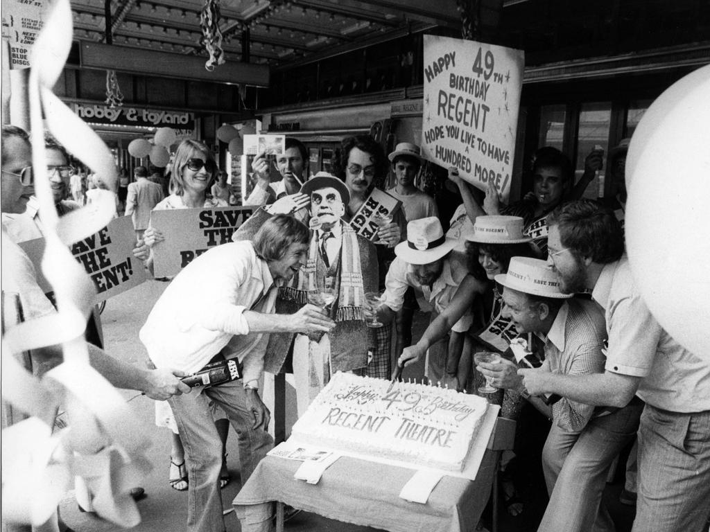 1978 - Party time for the Regent Theatre which was 49 years old. Picture: Jim Fenwick