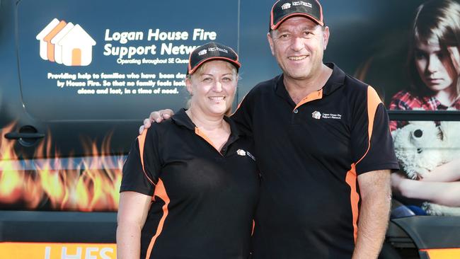 Louie Naumovski, pictured with his wife Christine, worked as a car yard manager before starting LHFSN.