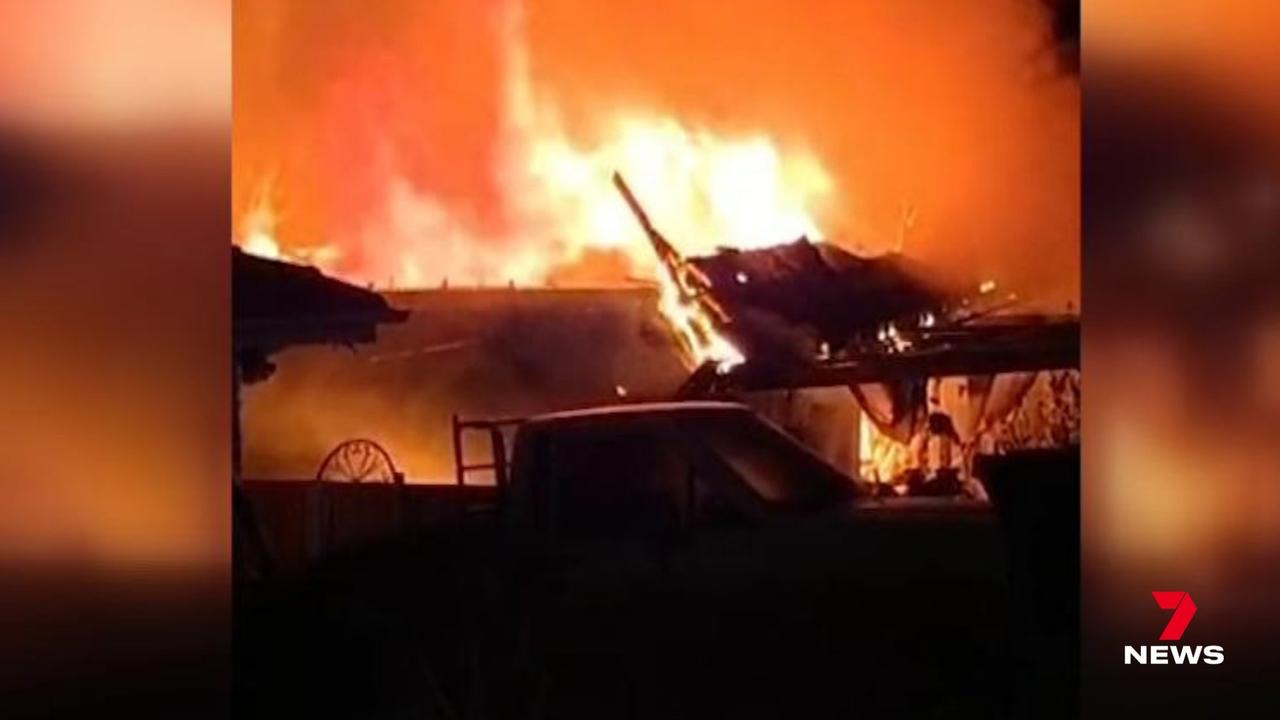 It took 20 firefighters to contain the blaze. Picture: 7 News via NCA NewsWire