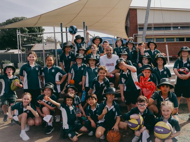 Xavier Cooks on the Sydney Kings Newcastle Roadshow. Picture: Sydney Kings