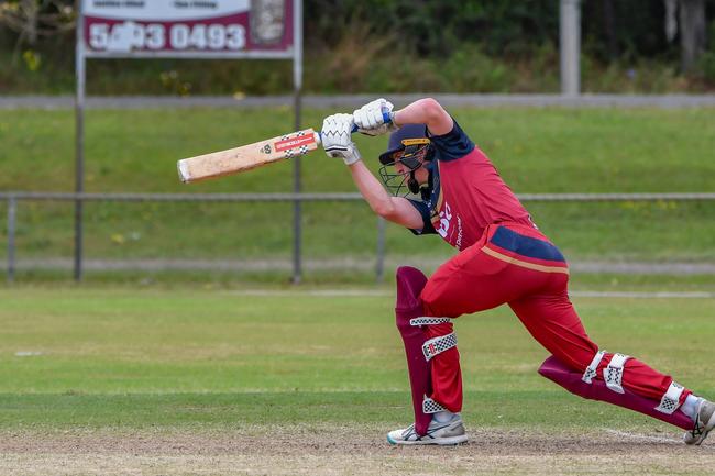 University's No. 4 batsman Angus Storen (36) had an impressive knock as the rain drizzled down on the Sunshine Coast last Sunday.