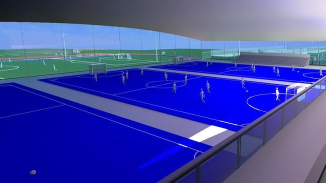 The indoor futsal centre planned for the $26 million soccer hub. Picture: Supplied