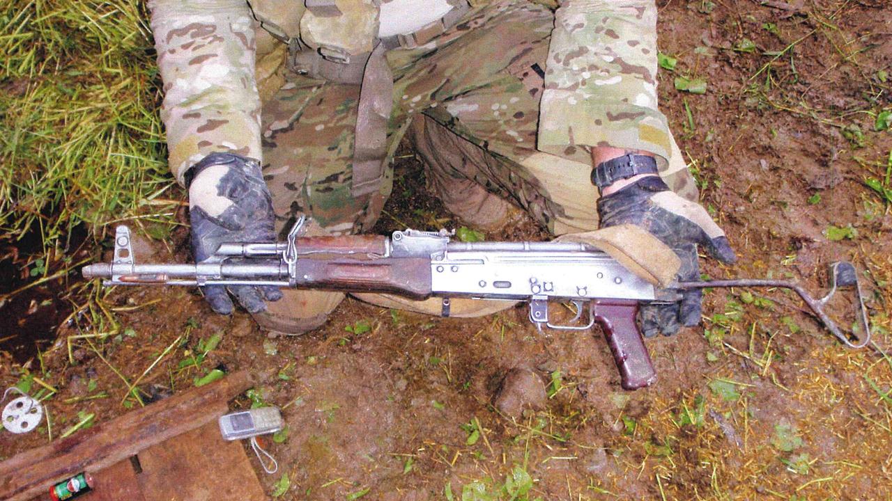 Photographs taken by the SAS showing seized weapons at Whiskey 108.