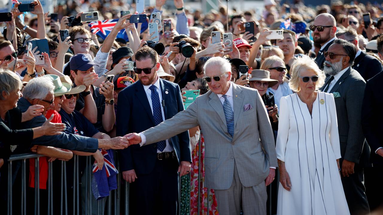 King Charles III and Queen Camilla met members of the public on the final day of their Australian tour in Sydney. Picture: NewsWire / Nikki Short