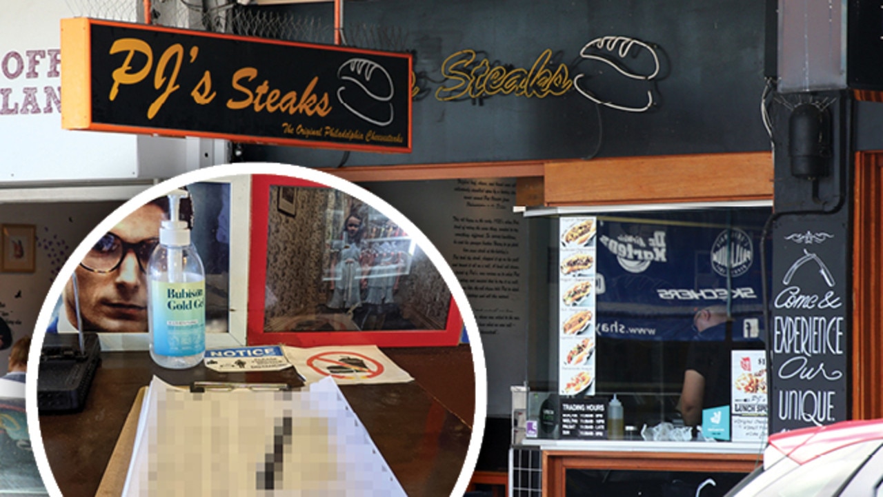 PJ's Steaks was one of several venues still using paper sign-ins yesterday. Pictures: David Clark