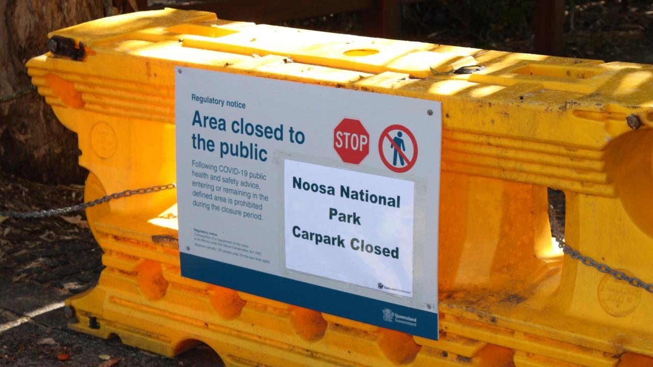 Noosa public spaces during coronavirus (COVID-19) pandemic. Parking at Noosa National Park is closed.