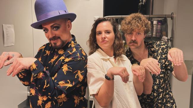 Raygun hanging out with the rich and famous, including Boy George. Picture: Instagram