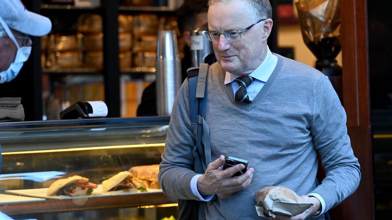 Philip Lowe, the Governor of the Reserve Bank of Australia, buys lunch before heading to the Sydney office, Picture: Jeremy Piper/NCA NewsWire