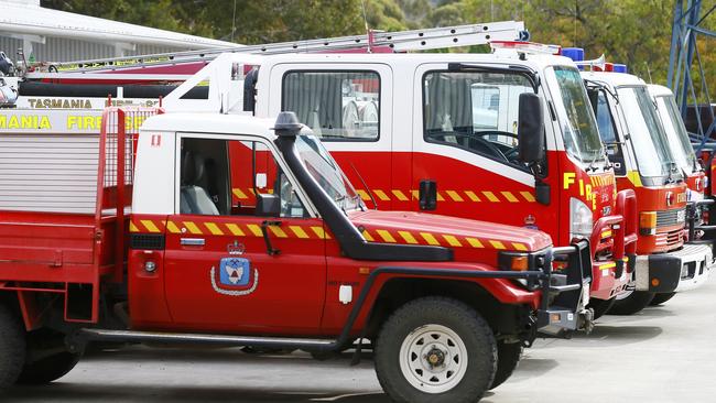 Tasmania Fire Service trucks. Picture: MATT THOMPSON