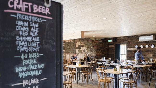 The dining room of the Swiss Mountain Hotel, Blampied, is full of charm.