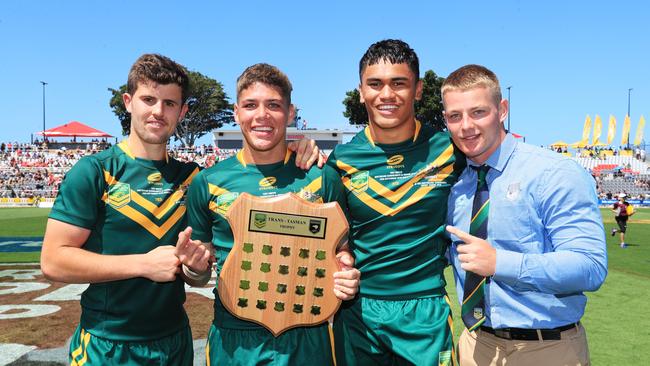 Josh Bevan with fellow Tweed Seagulls young stars Toby Sexton, Reece Walsh and Brendan Piakura. Picture: SMPIMAGES.COM