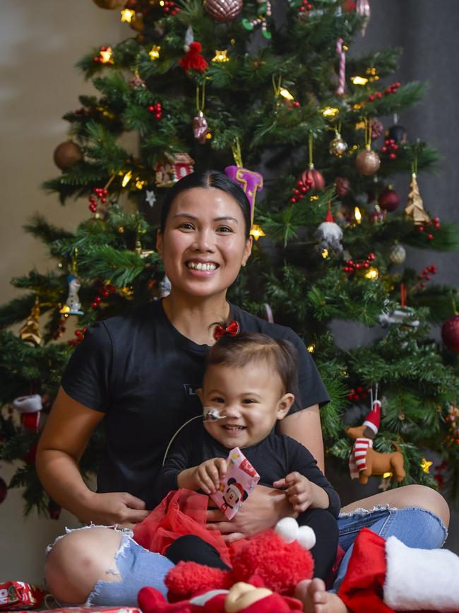 Thea, Mia and her family will enjoy their first Christmas all together at home this year. Picture: Roy VanDerVegt