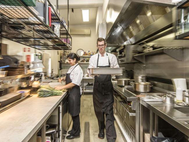 Chef Paul Sanguinetti in the kitchen. Picture: Sarah Matray