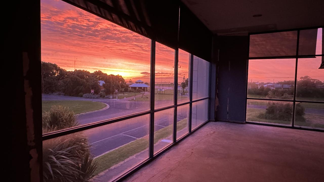 The upper level of the pub is an amazing place to watch the sun set.