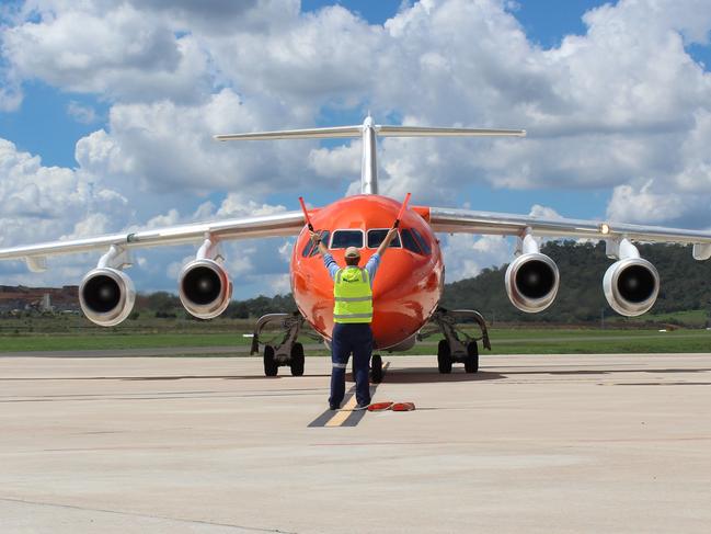 Cargo is loaded onto an aircraft at Wellcamp airport.