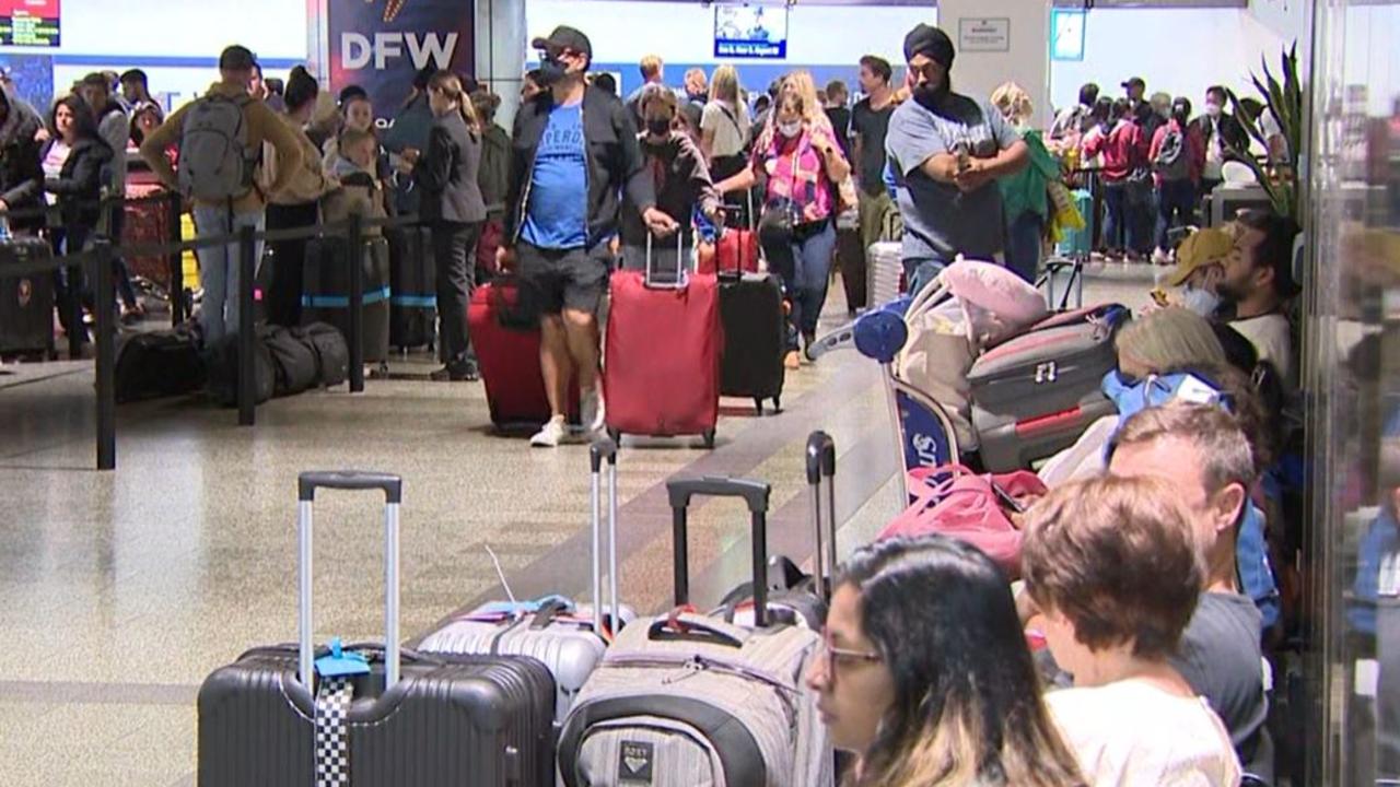 Melbourne Airport is busy with passengers heading off on holidays. Picture: Today