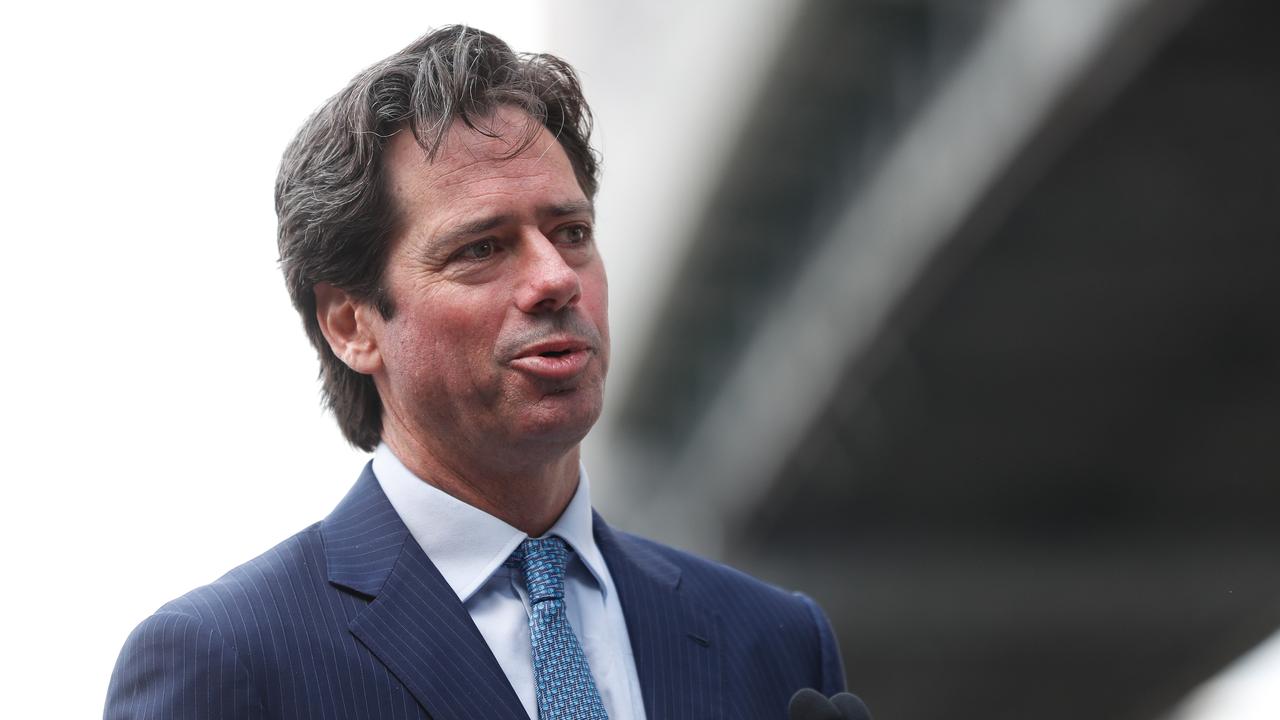 Gillon McLachlan informed club chiefs that there were competing arguments around cash distributions during the tense meeting. Picture: Michael Willson/AFL Photos