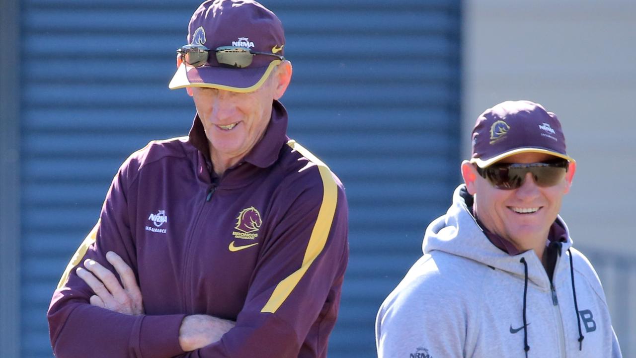 Wayne Bennett and Kevin Walters during their time together at the Broncos.