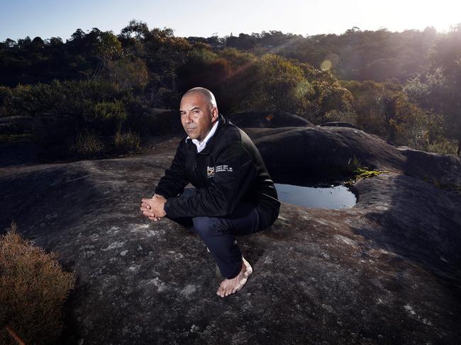 Nathan Moran from the Metropolitan Aboriginal Land Council, at the site of the proposed new housing development at Belrose, says the site was once used as farmland. Picture: Sam Ruttyn