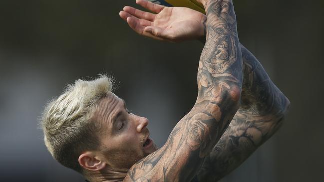 MELBOURNE, AUSTRALIA – JUNE 24: Jeremy Howe of the Magpies in action during a Collingwood Magpies AFL training session at Ikon Park on June 24, 2020 in Melbourne, Australia. (Photo by Daniel Pockett/Getty Images)