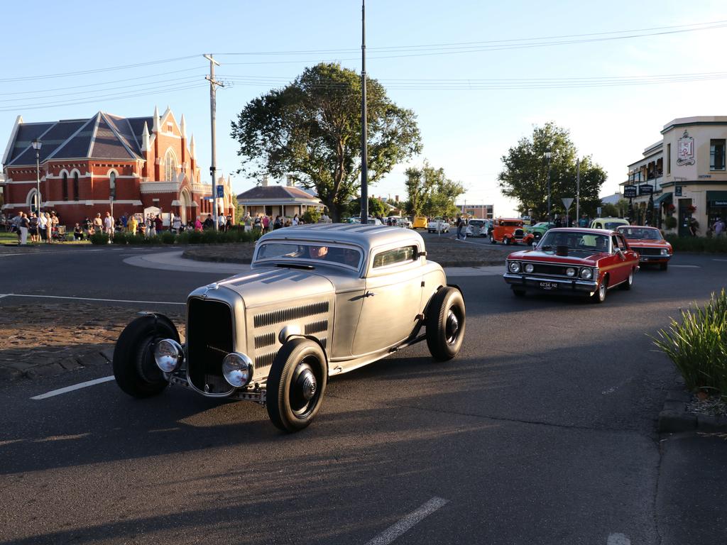 The annual Queenscliff Rod Run may have been called off this weekend, but rev heads still flocked to the town for an "unofficial" meet. Picture: Mike Dugdale