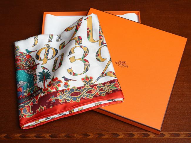 <b>Hermes scarf: </b>This scarf is very special. It is a limited edition illustration of the Armenian alphabet, which I bought in Paris.