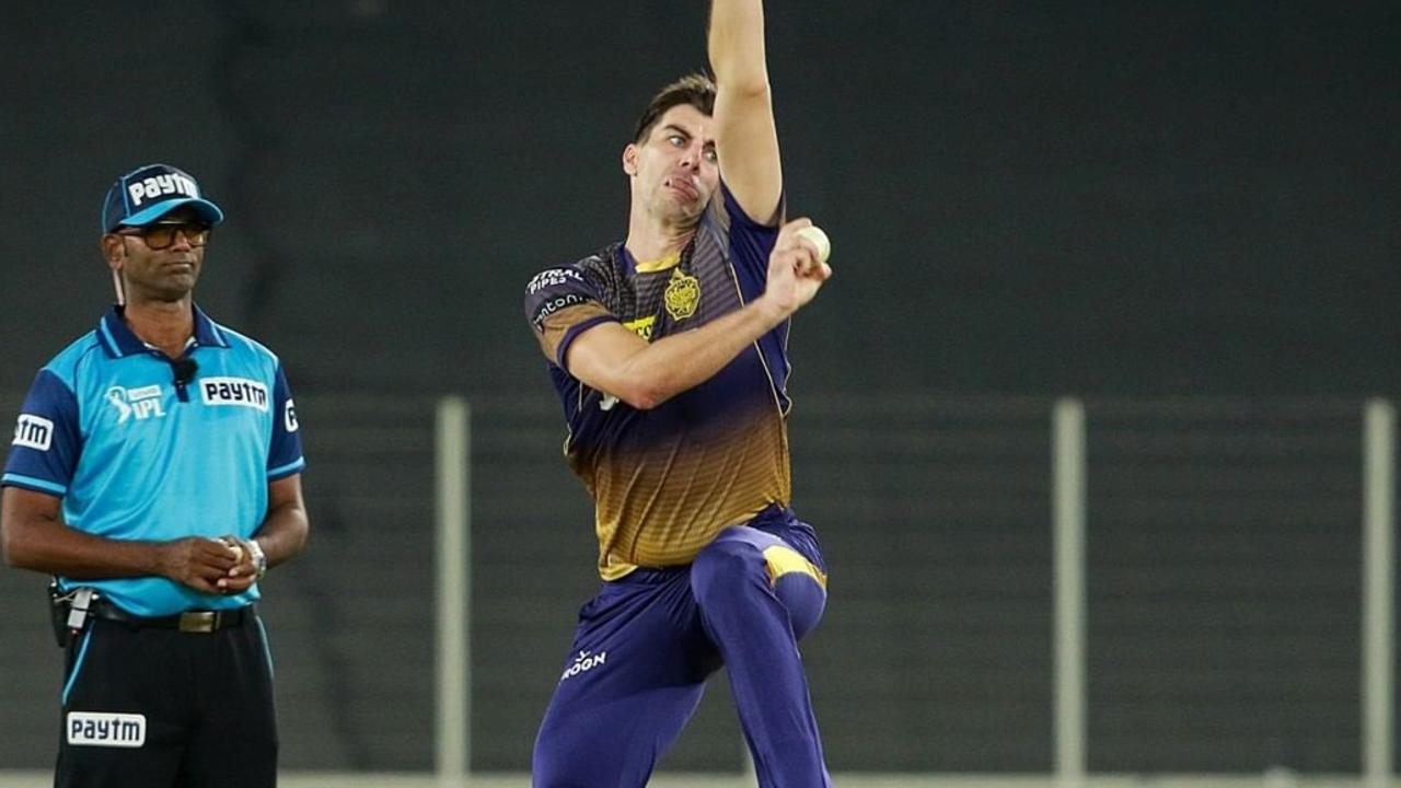 Pat Cummins whilst competing for the Kolkata Knight Riders in the Indian Premier League.