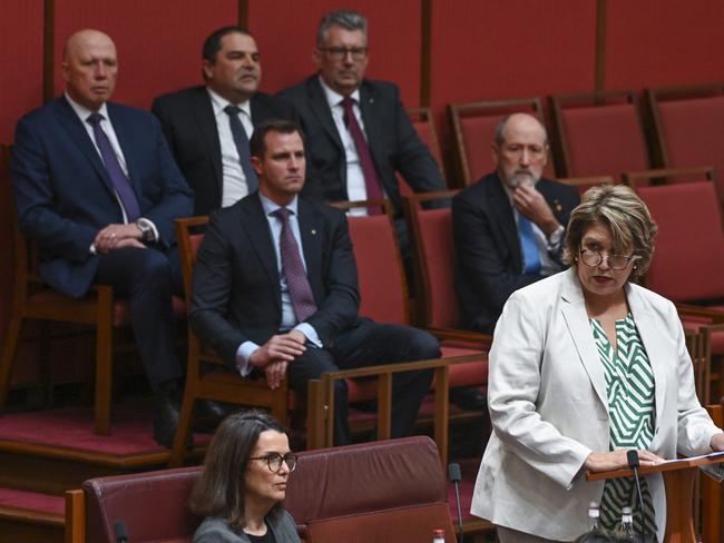 SA Liberal senator Kerrynne Liddle gives her maiden speech in the Senate. Picture: NCA NewsWire / Martin Ollman