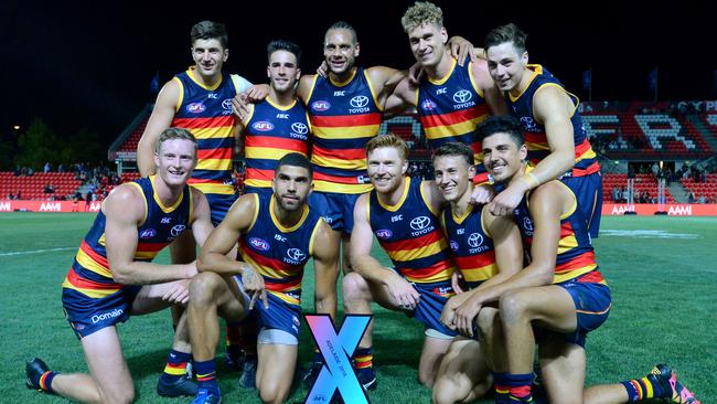 Adelaide Crows pose after taking out the Grand Final. Picture: AAP Images