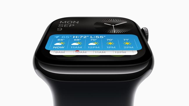 Apple Watch Series 10 features a wide-angle OLED display, which Apple says optimises each pixel to emit more light at wider angles, and is up to 40 per cent brighter than Apple Watch Series 9 when viewed from an angle.