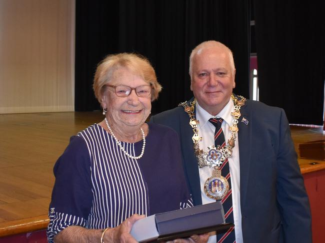 Southern Downs Citizen of the Year Rosalyn Keim with Mayor Vic Pennisi (Photo: Warwick Daily News)