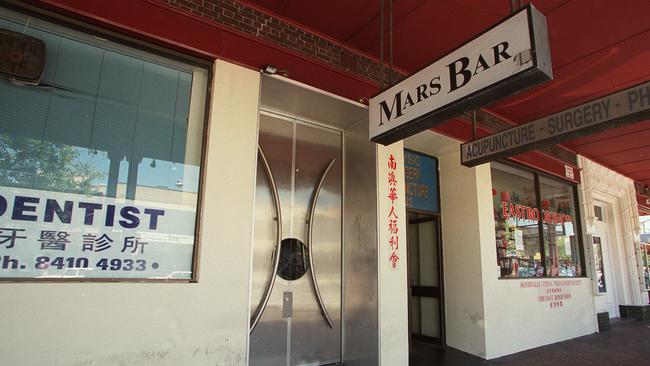 Entrance to the former Mars Bar nightclub in Gouger Street, in 2001.