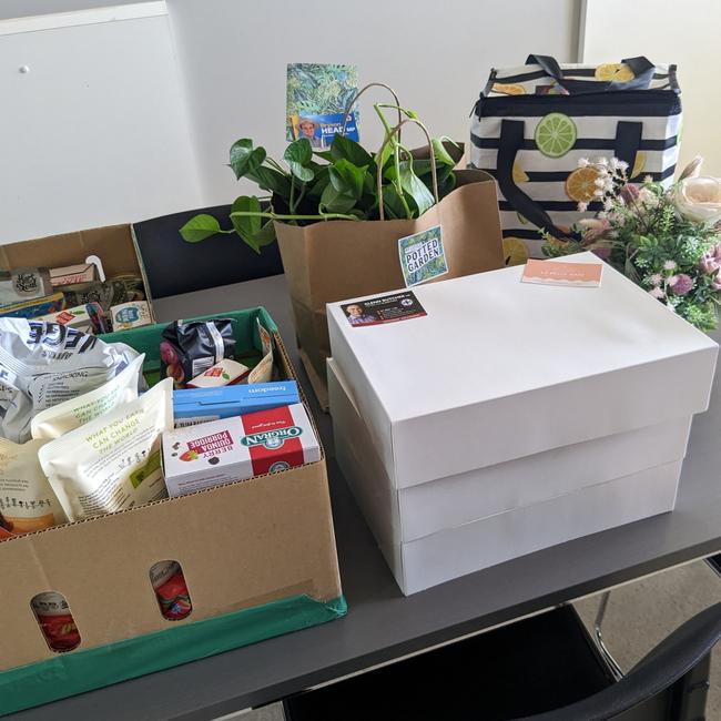 Local mums have attended the Gladstone Hospital on Tuesday to drop off 'care packages' to midwives at the maternity ward as the local bypass reached 200 days. Picture: Supplied