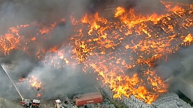 A factory fire in Coolaroo in 2017. Picture: 7 News