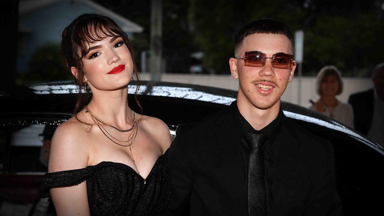 Zoe and Joe at Caloundra State High School formal. Picture: Patrick Woods.