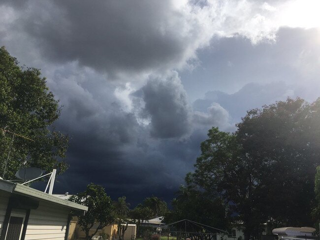 Dark storm clouds appeared above Charters Towers on Sunday. Picture: Dusty Rhodes/Twitter