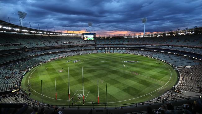 Melbourne is set to deliver thunderstorms and rainfall in the back half of the clash between Carlton and Hawthorn. Picture: Alex Coppel