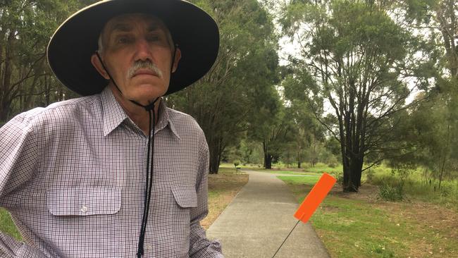 Logan fire ant spotter Stuart Webber at Riverdale Park, Meadowbrook.