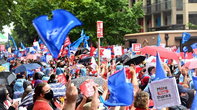 Workers have threatened to strike unless bosses agree to pay them more. Picture: NCA NewsWire / Jeremy Piper