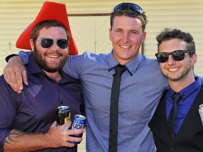 Ladies Day at Cluden Park. Nathan Christoph, Dylan Andrews and Mark Sorbello. Picture: Shae Beplate