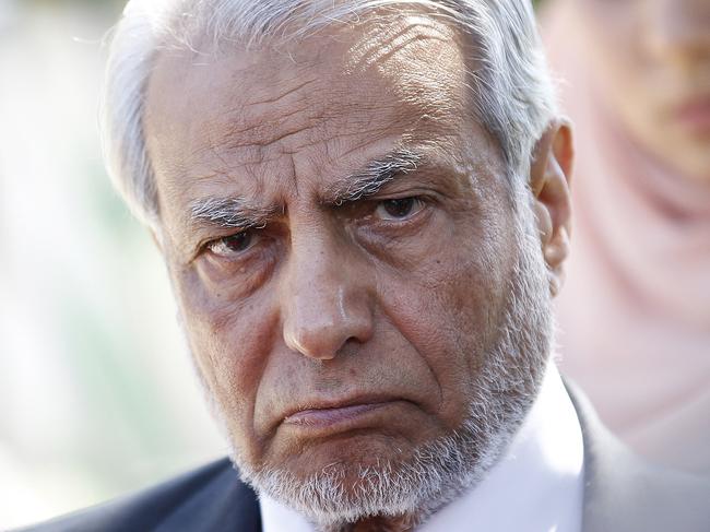 Grand Mufti of Australia, Dr Ibrahim Abu Mohammed listens to questions from journalists after speaking to media, during discussions with other religious leaders for an inter faith call for calm, outside the Holy Saviour School in Greenacre, NSW . 24/9/2014 The Australian / Picture David Moir Grand Mufti of Australia, Dr Ibrahim Abu Mohammed listens to questions from journalists after speaking to media, during discussions with other religious leaders for an inter faith call for calm, outside the Holy Saviour School in Greenacre, NSW . 24/9/2014 The Australian / Picture David Moir