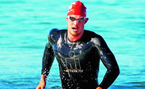 Michael Sheil is leading the Queensland Ocean Swim Series heading into the final race this weekend. Picture: Contributed