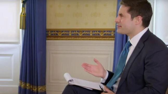 Jonathan Swan during his interview with Donald Trump. Picture: Supplied