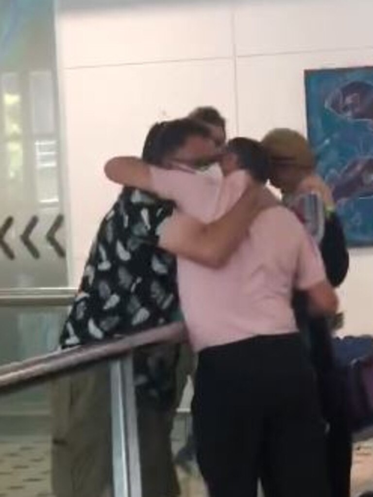 Three year old Robbie Bannister and his father Mark reunite with their grandfather and father David Bannister after two years apart.