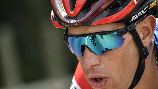 Australia's Richie Porte, rides during the eighth stage of the 105th edition of the Tour de France cycling race between Dreux and Amiens, northern France, on July 14, 2018. / AFP PHOTO / Marco BERTORELLO