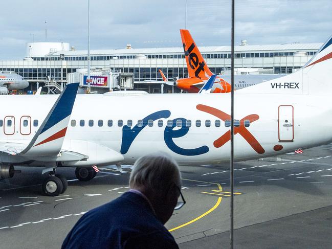 SYDNEY, AUSTRALIA. NewsWire Photos.July 30, 2024.Generics of Rex airlines at Sydney domestic airport. The Australian airline is forced into a trading halt amid questions about the airlineÃs future.Picture: NewsWire / Jeremy Piper